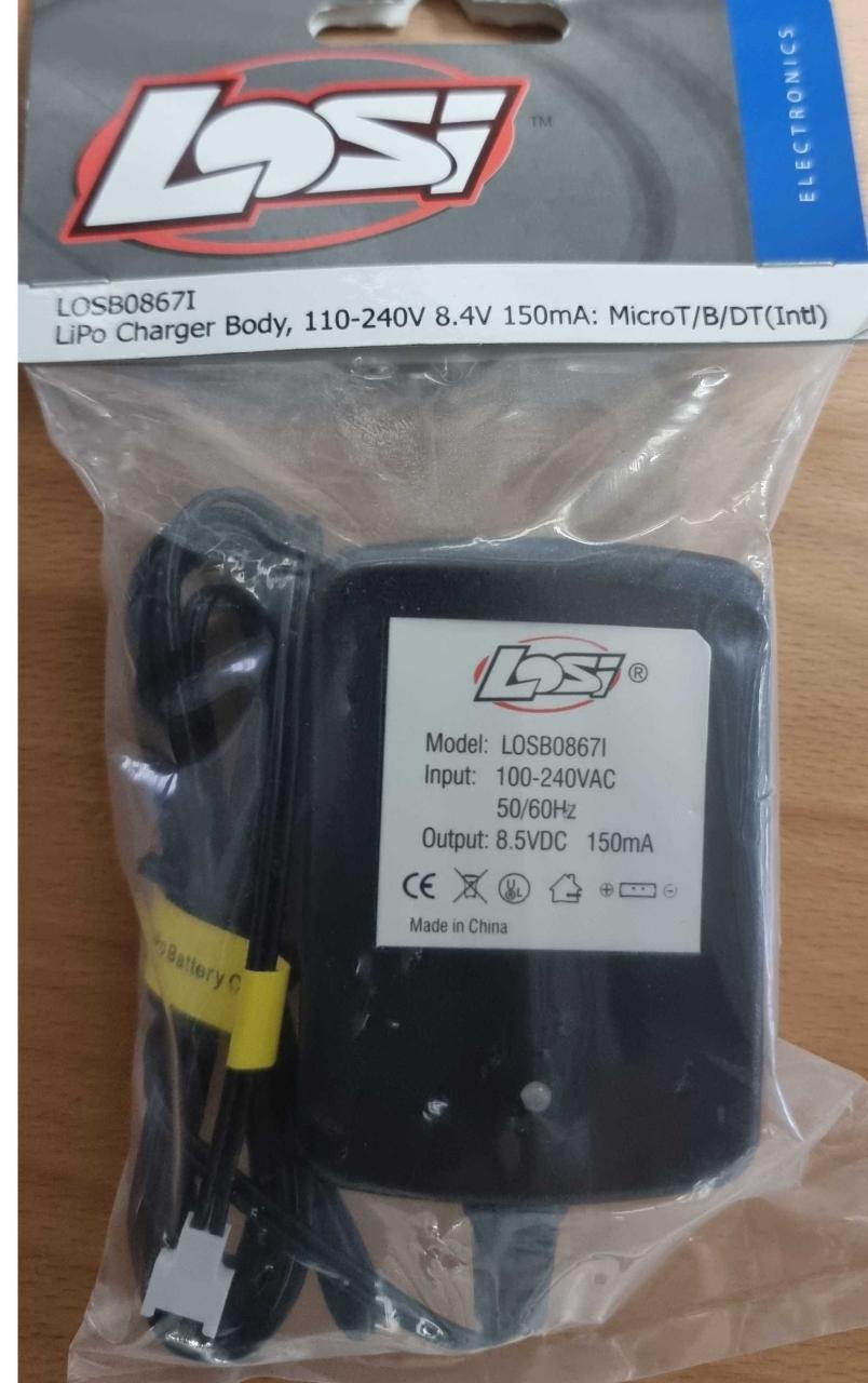 LiPo plug charger (spare part) 110-240V 8.4V 150mA (MicroT/B/DT)