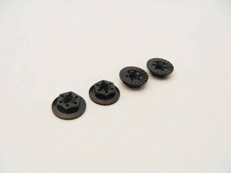 4mm Alloy Serrated Wheel Nut -11mm Thin Type (Black, 4pcs)