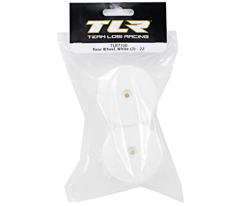 TLR. Rear Wheel, White (2) 22/22-4