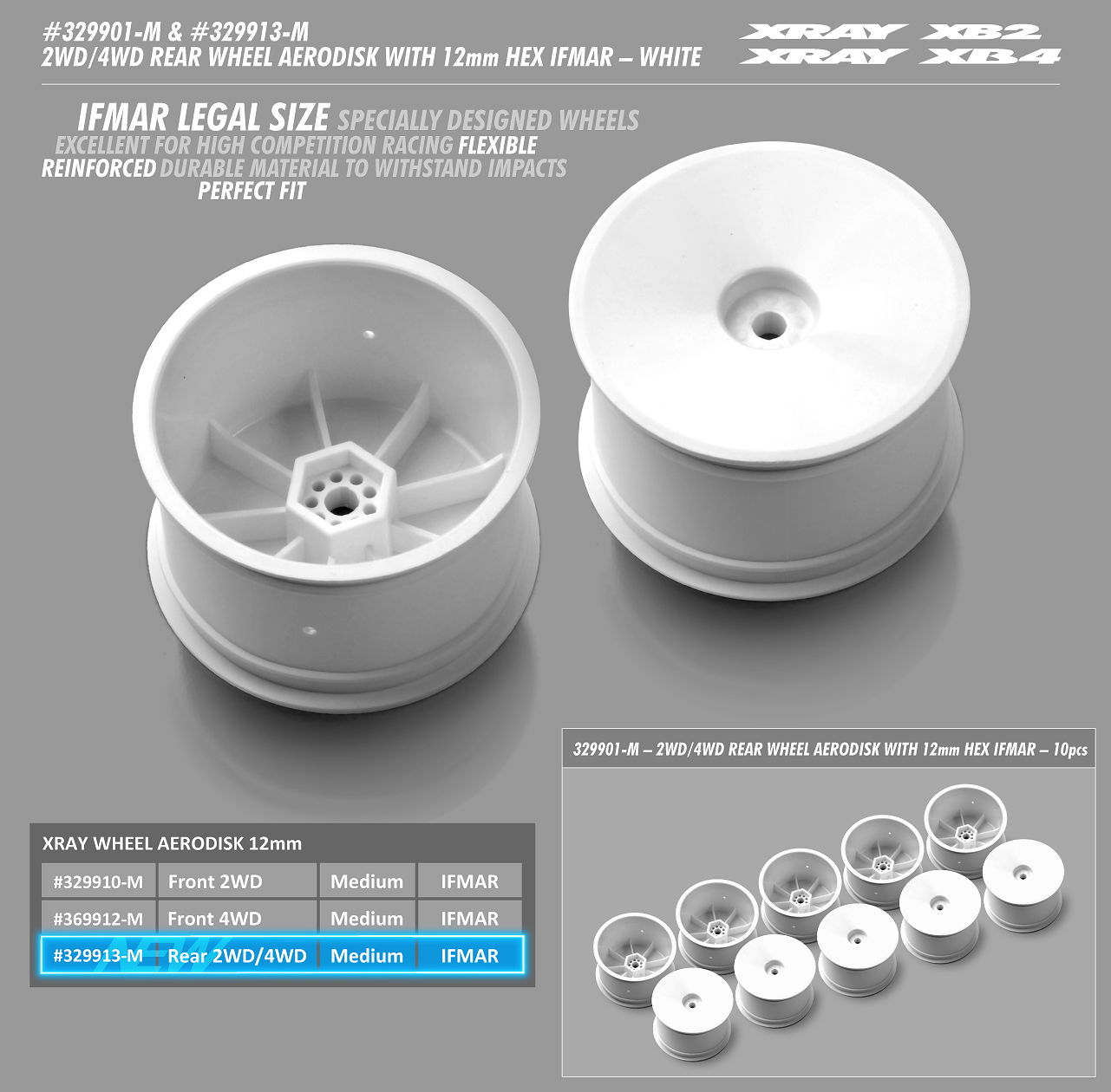 2WD/4WD Rear Wheel Aerodisk with 12mm Hex IFMAR - White (2)
