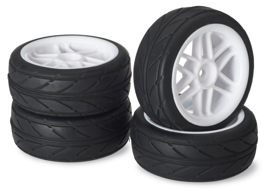 Wheel Set Onroad "6 Spoke / Profile" white 1/10 (4 pcs)