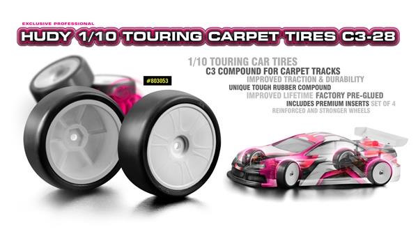1/10 TC Tire C3-28 Carpet set of 4pcs