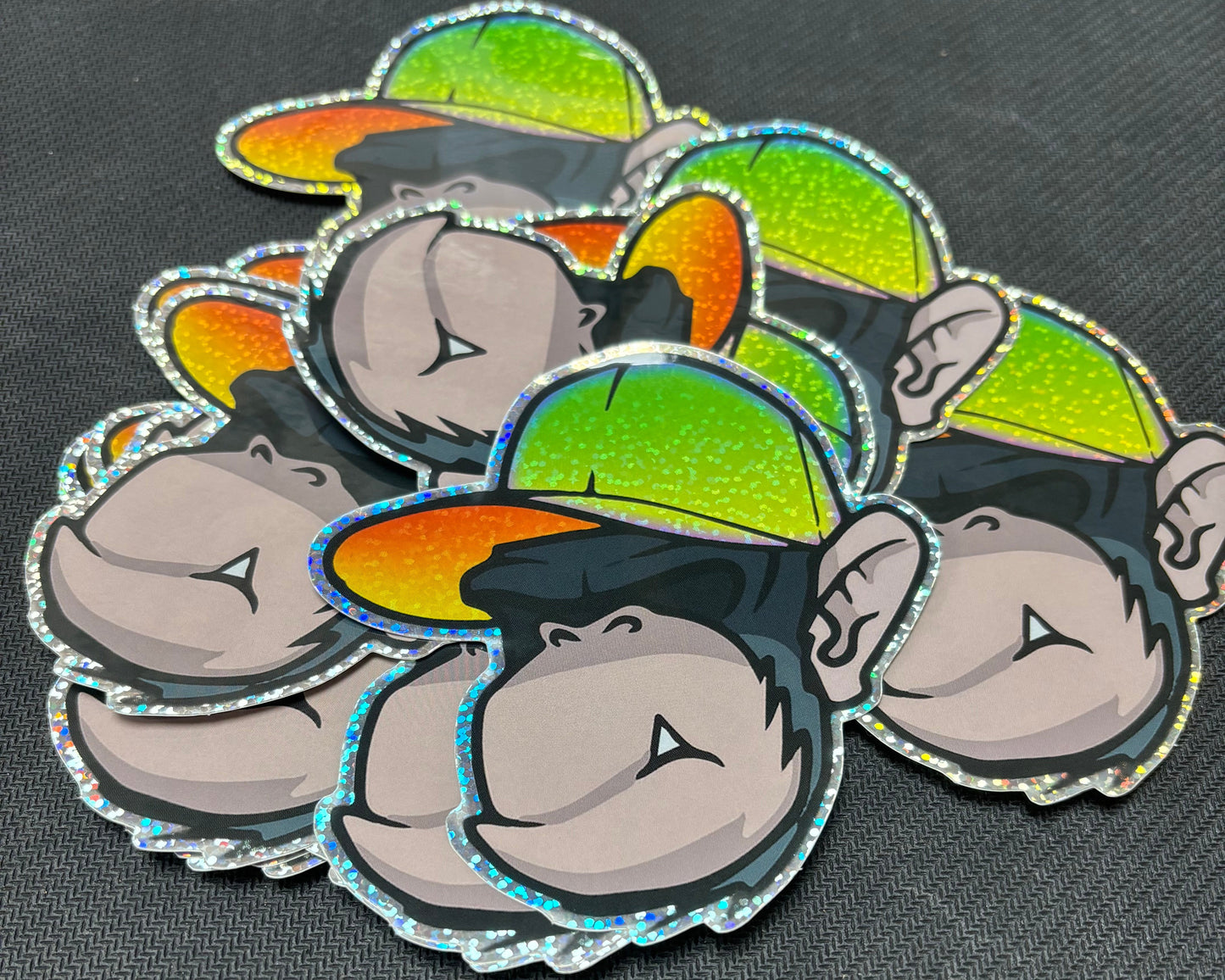 RC Monkey Glitter Sticker 100x100mm