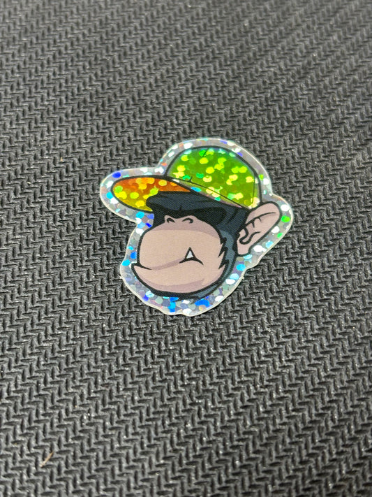 RC Monkey Glitter Sticker 30x30mm