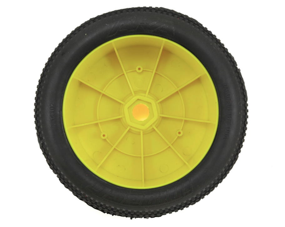 Truggy City Block Soft 1/8 pre-mounted tyres (Yellow Wheel)
