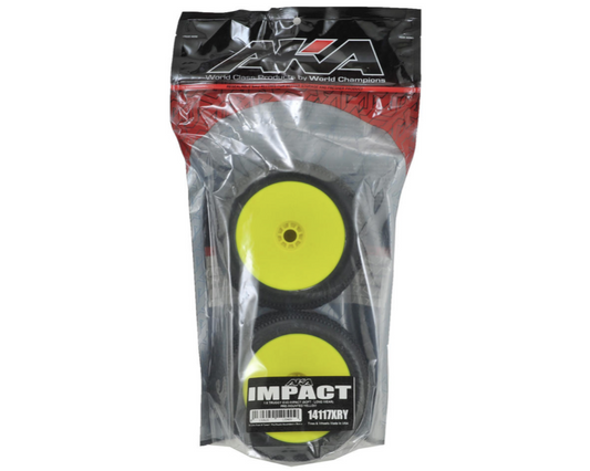 Truggy City Block Soft 1/8 pre-mounted tyres (Yellow Wheel)