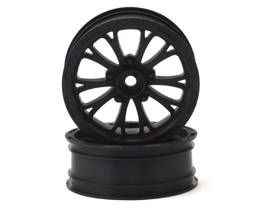 1/10 Pomona Drag Spec Front 2.2" 12mm Drag Wheels Black (Pair)