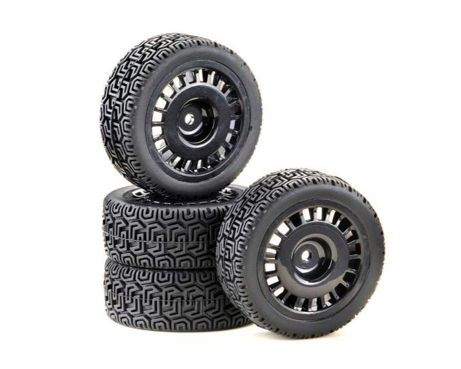 Wheel Set "Rally Winded Design" black 1/10 (4pcs)
