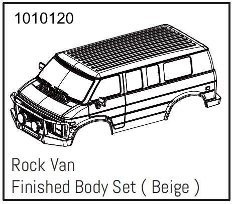 Rock Van PC Body Set (beige) - PRO Crawler 1:18