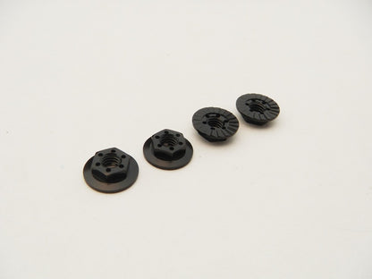 4mm Alloy Serrated Wheel Nut -11mm Thin Type (Black, 4pcs)