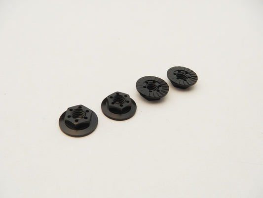 4mm Alloy Serrated Wheel Nut -11mm Thin Type (Black, 4pcs)