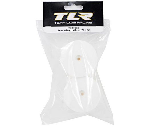 TLR. Rear Wheel, White (2) 22/22-4