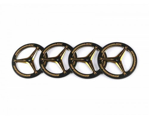 Alu Set-Up Wheel for Rubber Tires Black Golden (4pcs)