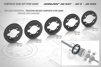 Composite Gear Diff Spur Gear - 88T / 64P
