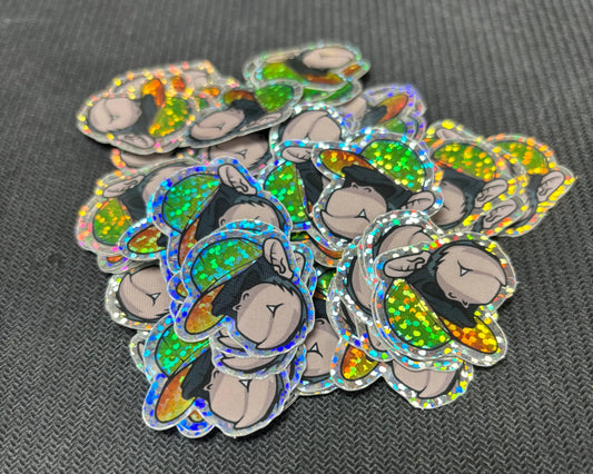 RC Monkey Glitter Sticker 30x30mm