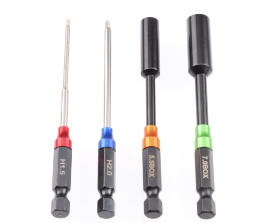 Metric Hex and Nut 1/4" Power Tool Wrench Set (1.5 | 2.0 | 5.5 | 7.0mm)