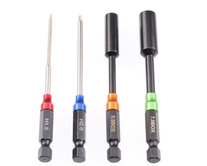 Metric Hex and Nut 1/4" Power Tool Wrench Set (1.5 | 2.0 | 5.5 | 7.0mm)