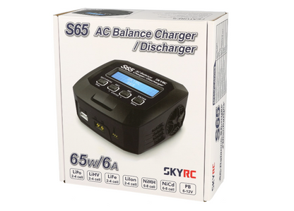 S65 AC LiPo 2-4s 6A 65W Discharger 2A 10W
