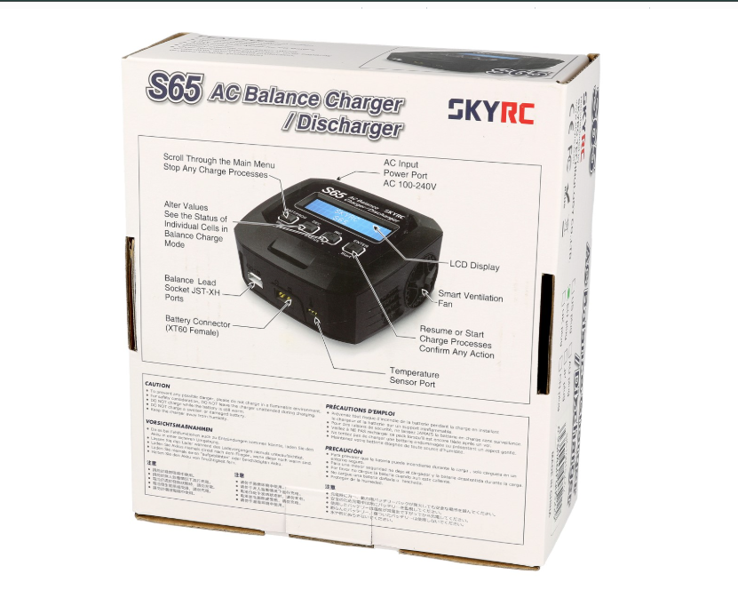 S65 AC LiPo 2-4s 6A 65W Discharger 2A 10W
