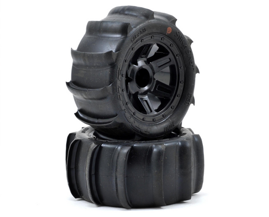 Sling Shot 1/16 Fr/Rr 2.2" Sand Tires Mounted 12mm Blk Desperado (2)