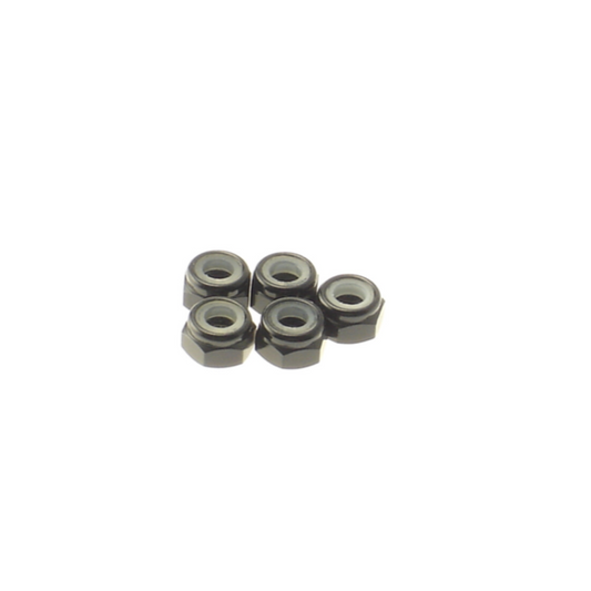 4mm Alloy Nylon Nuts – Black (5 pcs)