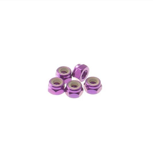4mm Alloy Nylon Nut [Purple] ( 5 pcs)