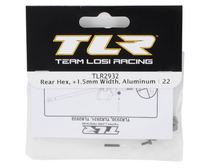 12mm Aluminum Rear Hex Set (+1.5mm Width) (TLR 22)