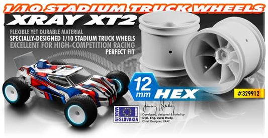Stadium Truck 1/10 Wheel Aerodisk with 12mm Hex - White (2)